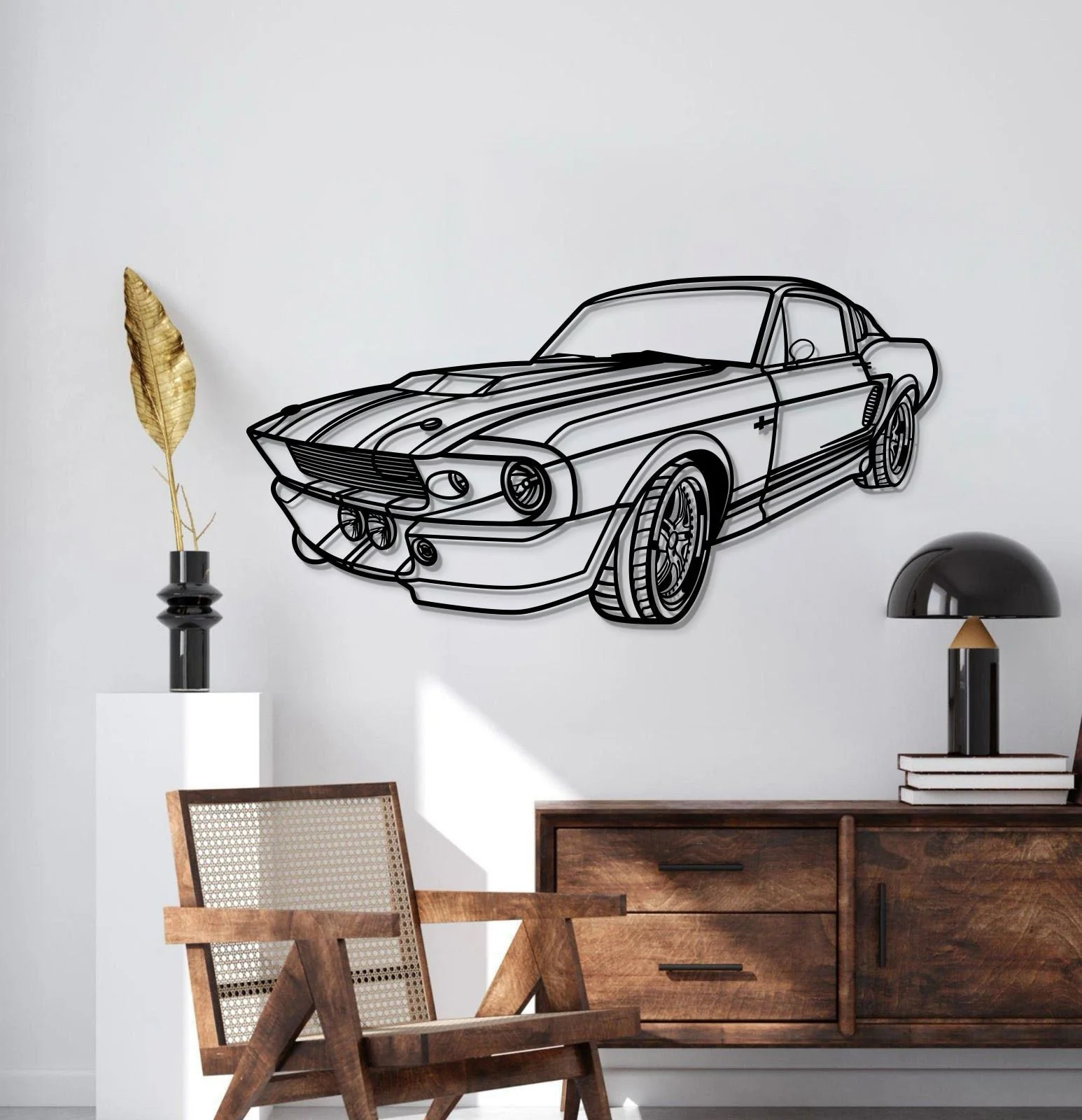 1967 Mustang Shelby GT500 Fastback Perspective Metal Car Wall Art - MT1155 - Image 2