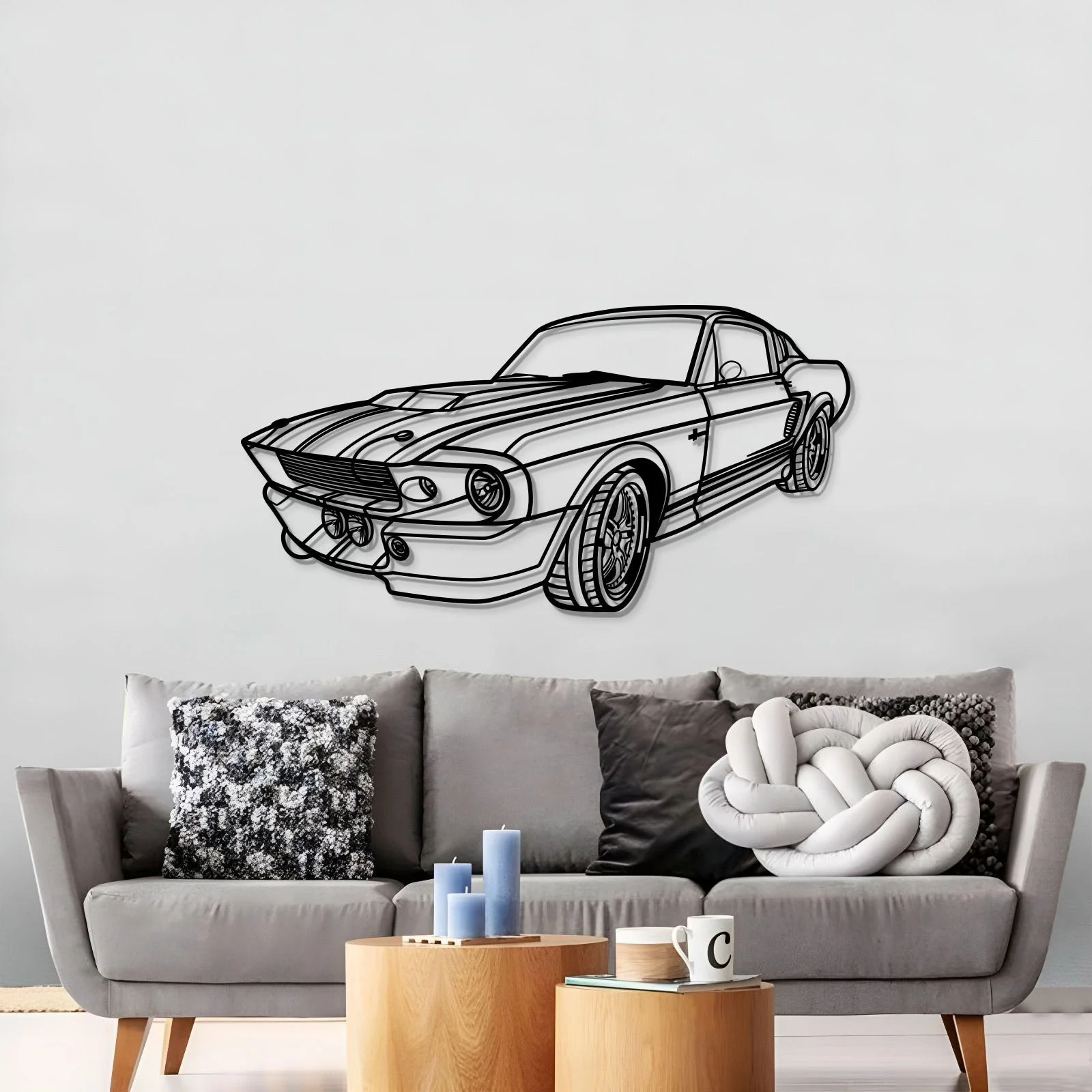 1967 Mustang Shelby GT500 Fastback Perspective Metal Car Wall Art - MT1155 - Image 3