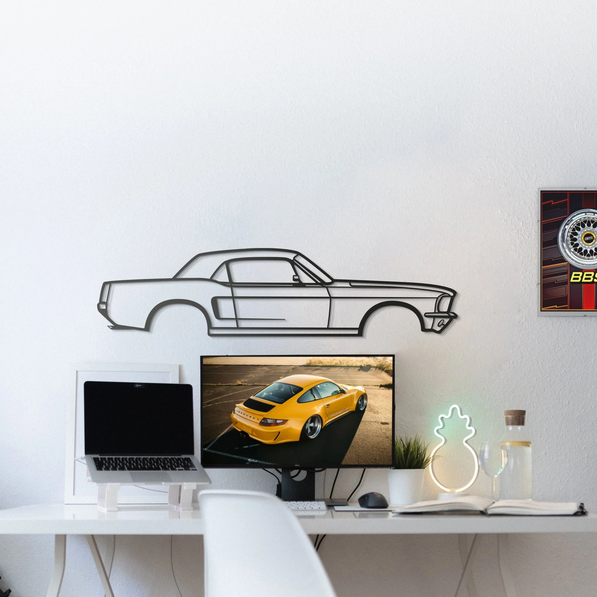 1968 Mustang Hardtop Metal Car Wall Art - MT0112 - Image 4