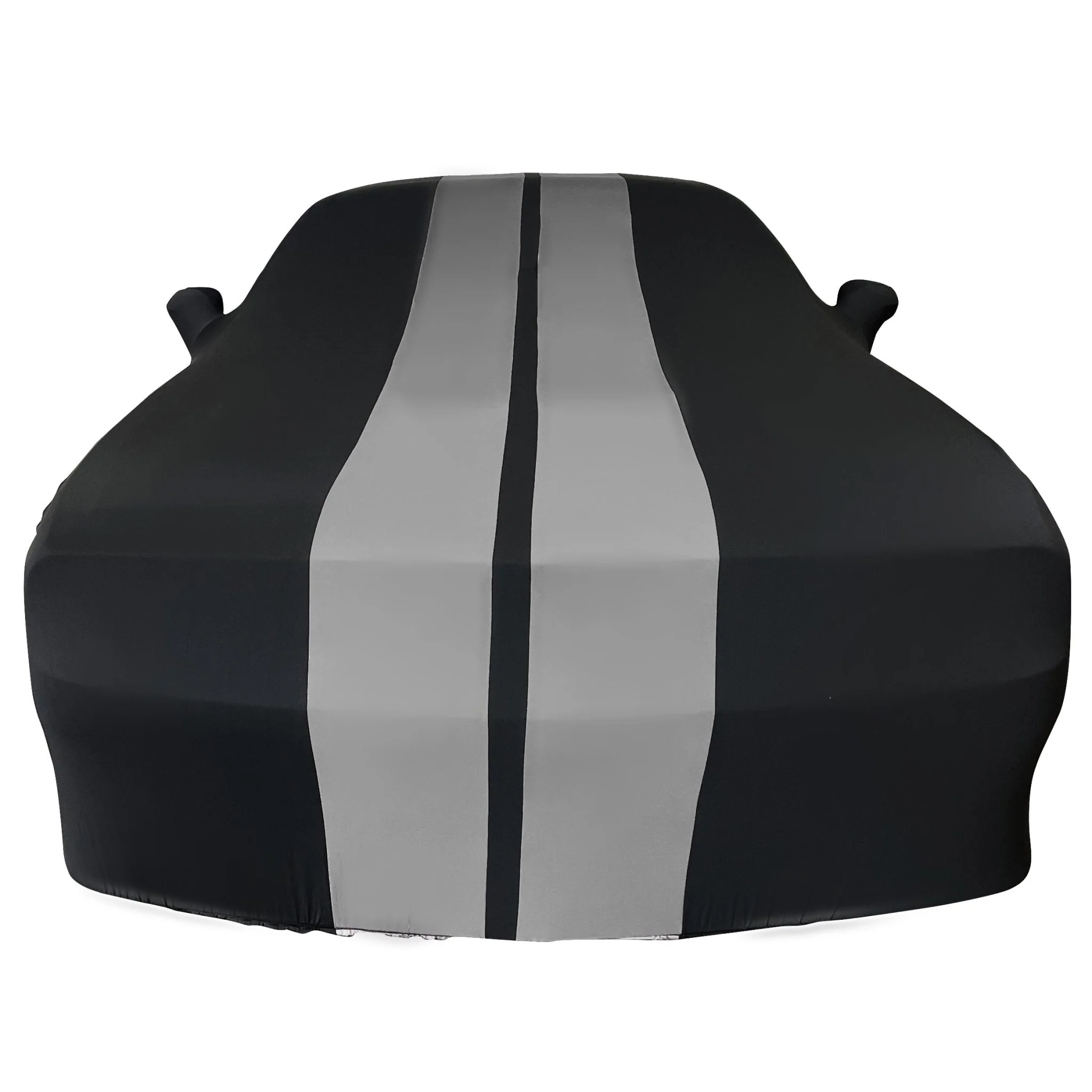 2008-2023 Dodge Challenger Ultraguard Stretch Satin Indoor Car Cover : Sport Series - Black with Gray Stripes - Image 5