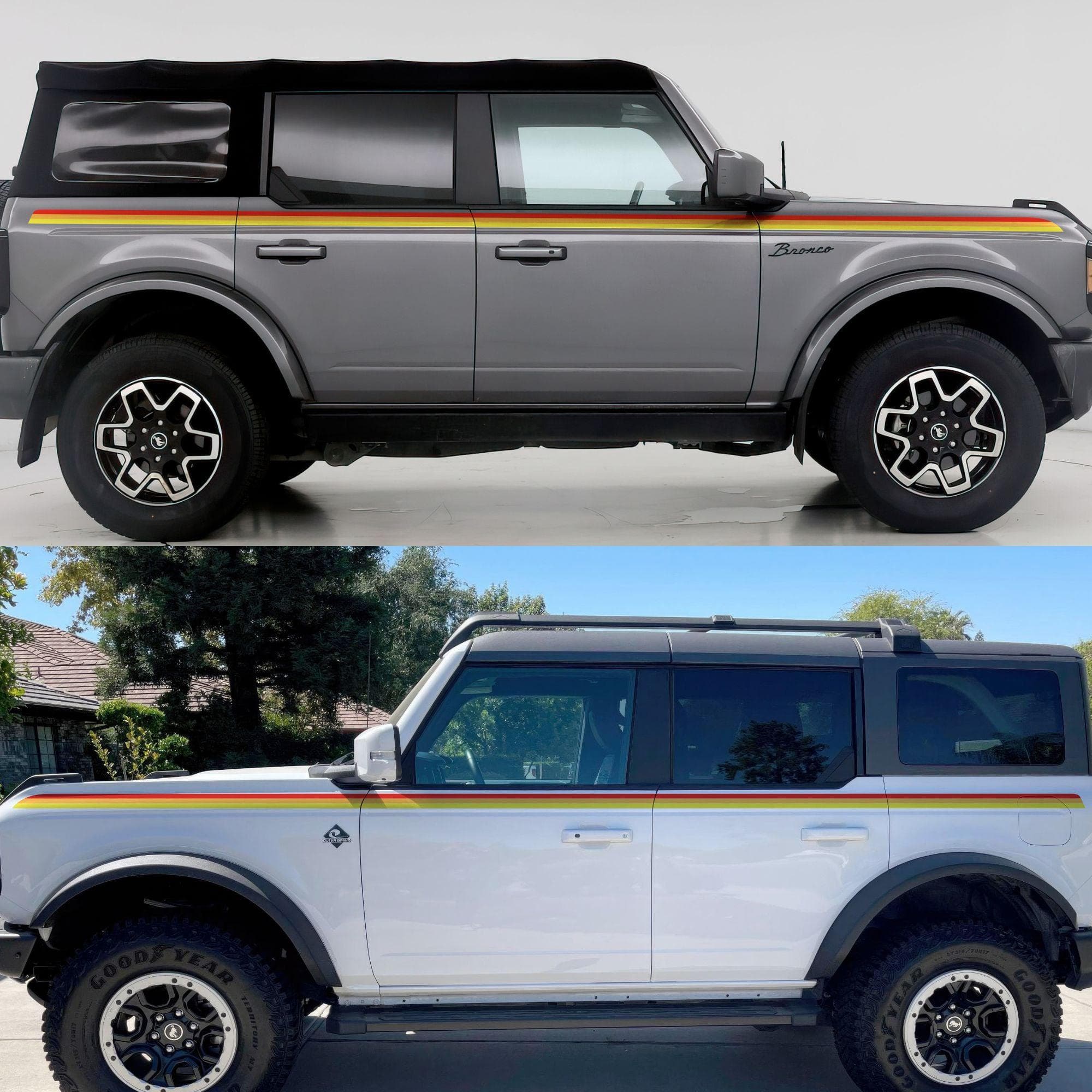 3 Color Stripes Bronco Decal Sticker. #6953 - Image 4