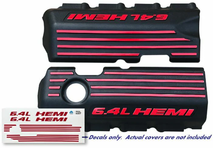 6.4L HEMI Engine Cover Overlay Decals - 2012-2014 Charger SRT8 - Image 7