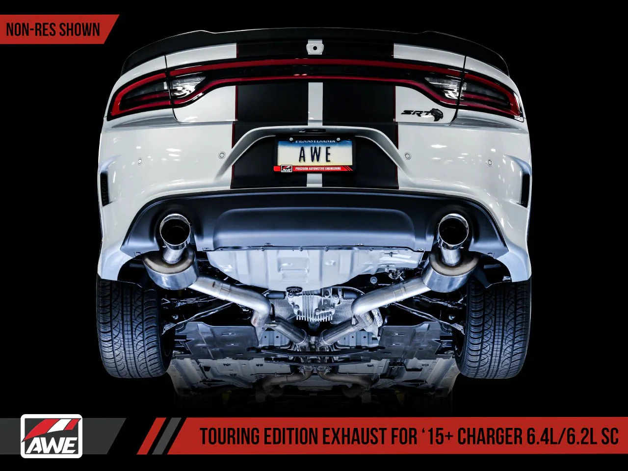 AWE Touring Cat-Back Exhaust, Chrome Tips 2015-2023 Charger 6.2L/392/6.4L - Image 6
