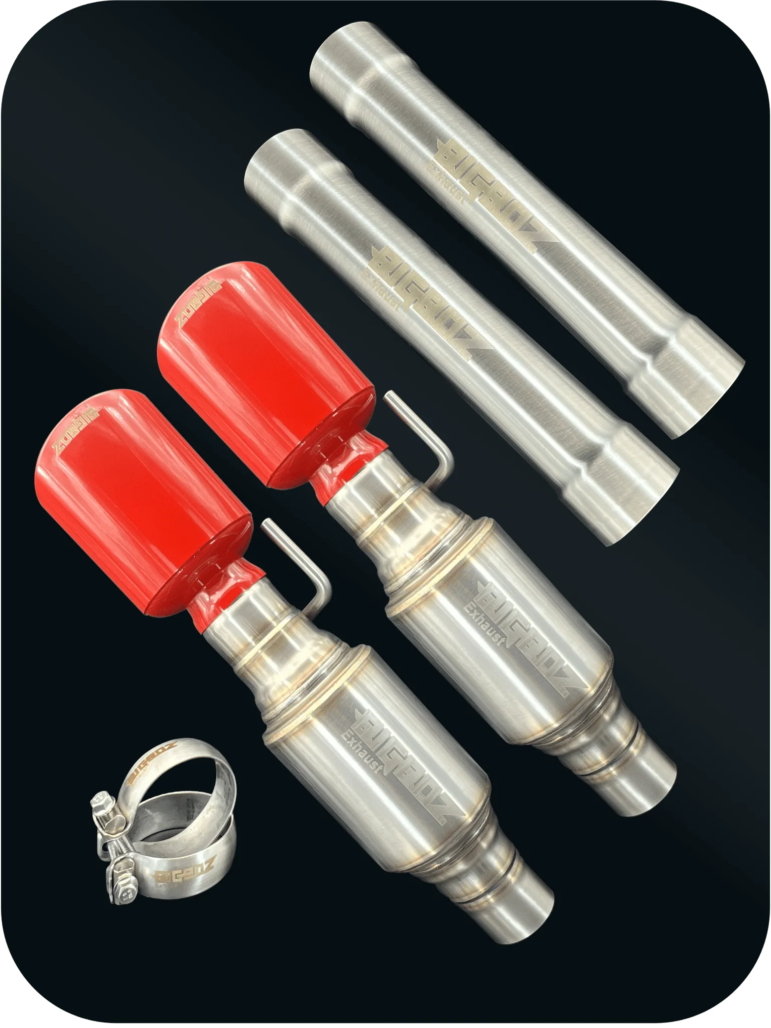 Axleback Kit ( Brushed Satin Finish Mufflers) for 2015-2023 V8 Dodge Charger - Image 14