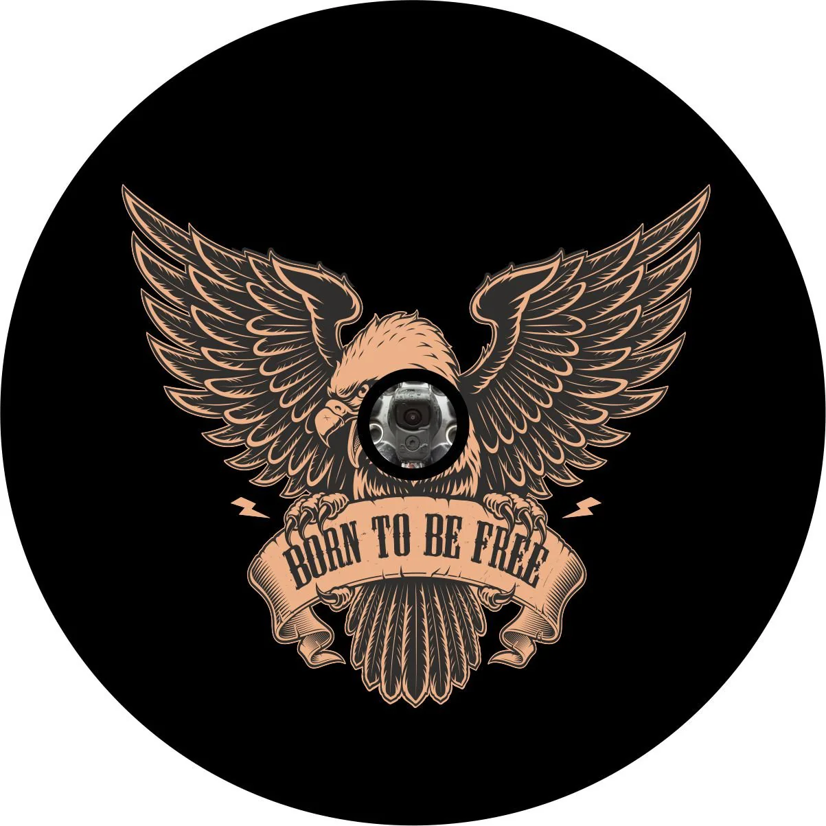 Born To Be Free Fierce American Eagle Spare Tire Cover for Jeep, Bronco, Camper, RV, Etc. - Image 2