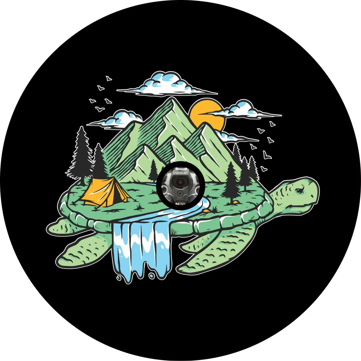 Camping on Turtle Island Unique Spare Tire Cover for Jeep, Bronco, RV, Camper, & More - Image 2