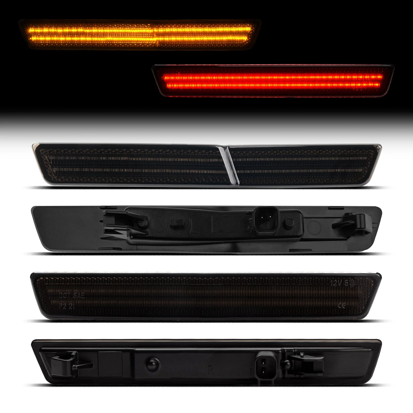 CHALLENGER WIDEBODY 15-23 FRONT/REAR DYNAMIC SMOKED LED SIDE MARKERS - Image 4