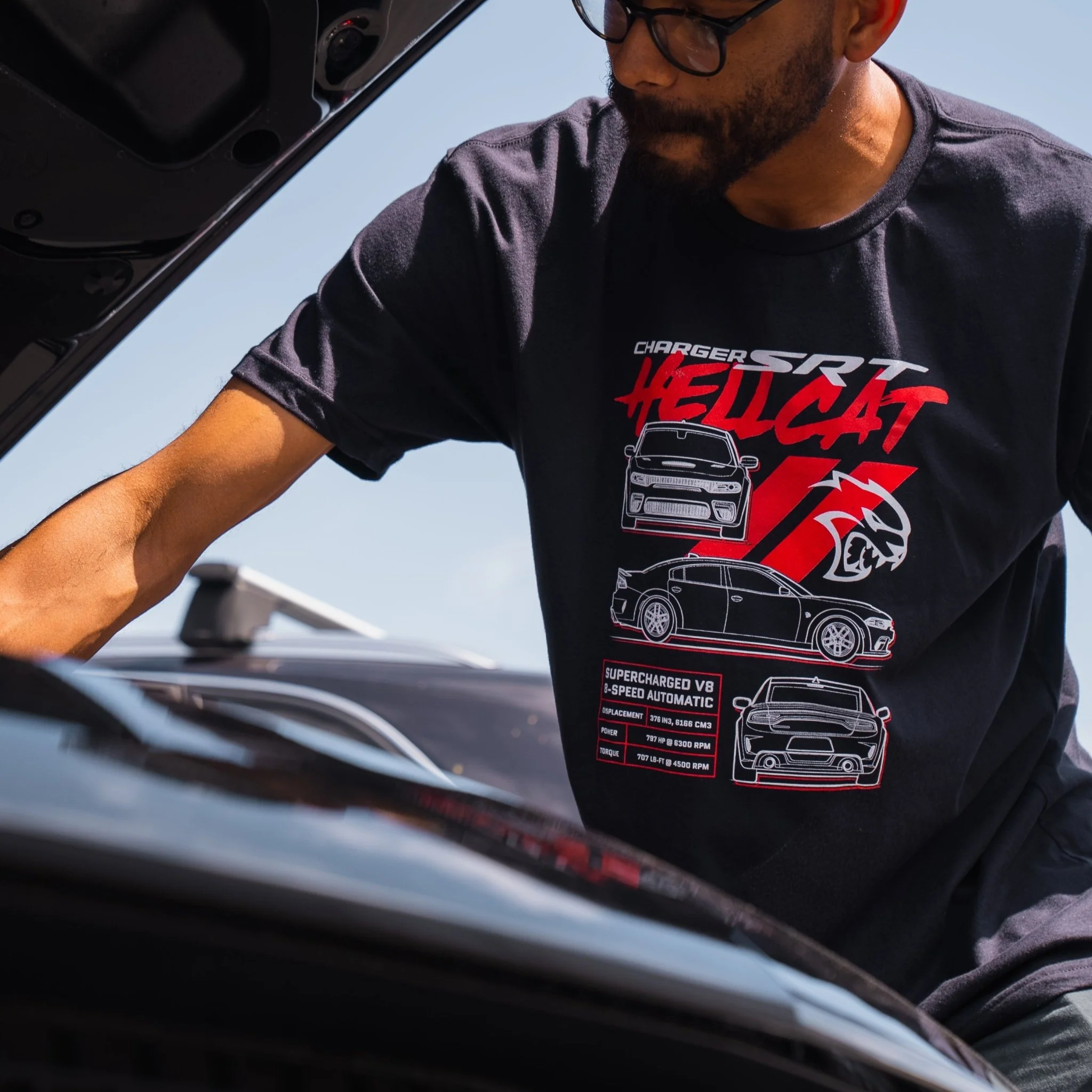 Charger Blueprint T-Shirt - Image 3