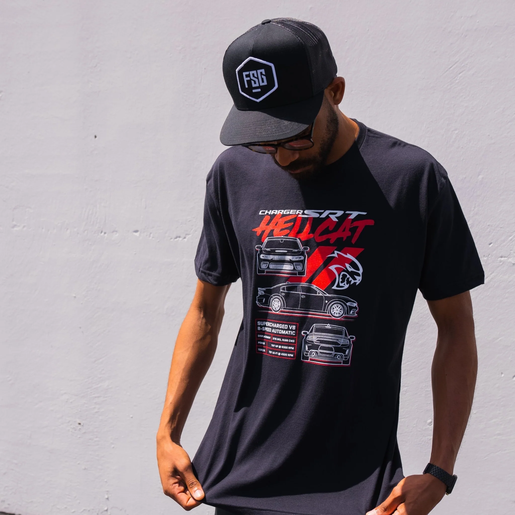 Charger Blueprint T-Shirt - Image 4