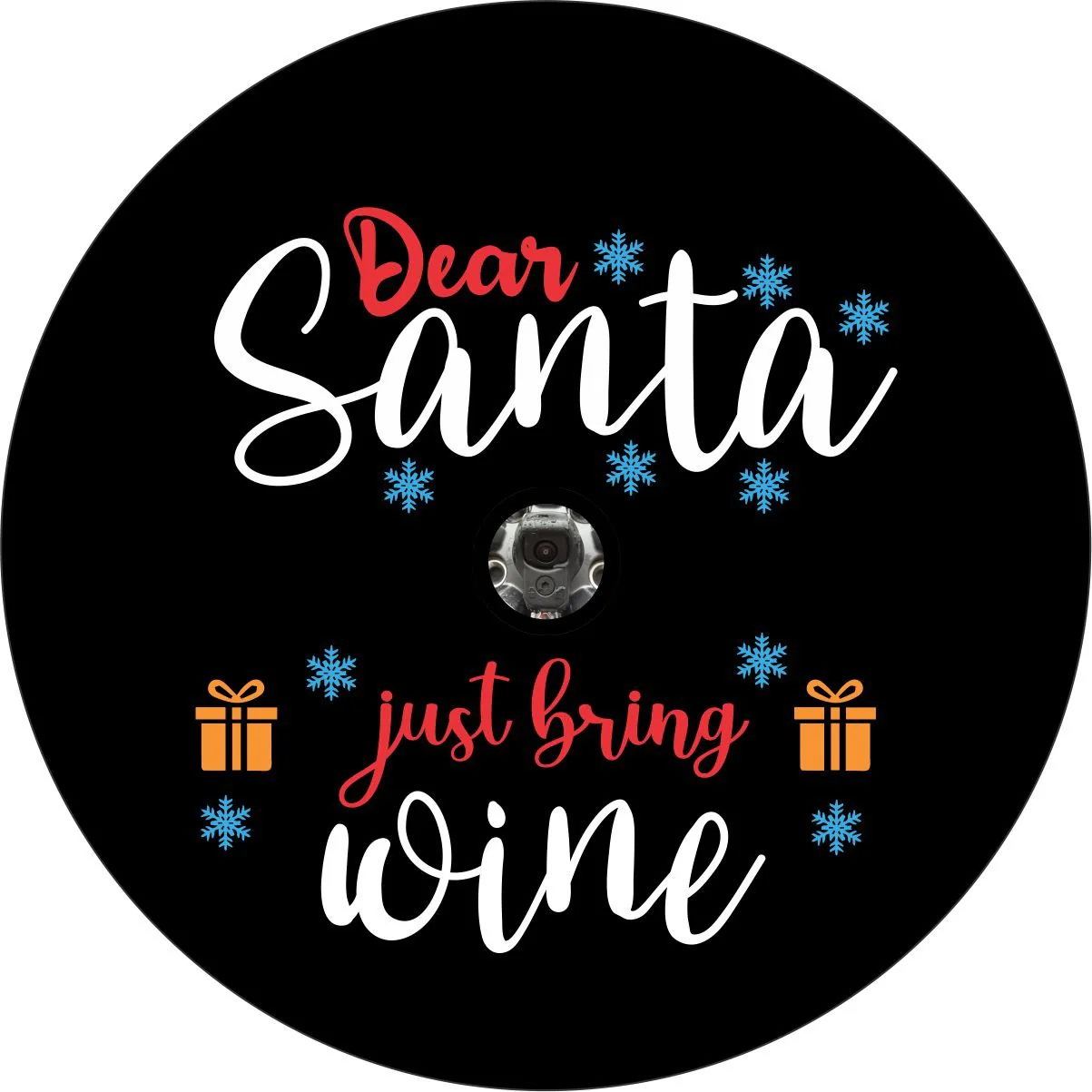 Dear Santa Just Bring Wine - Spare Tire Cover for Jeep, Bronco, RV, Camper, & More - Image 2