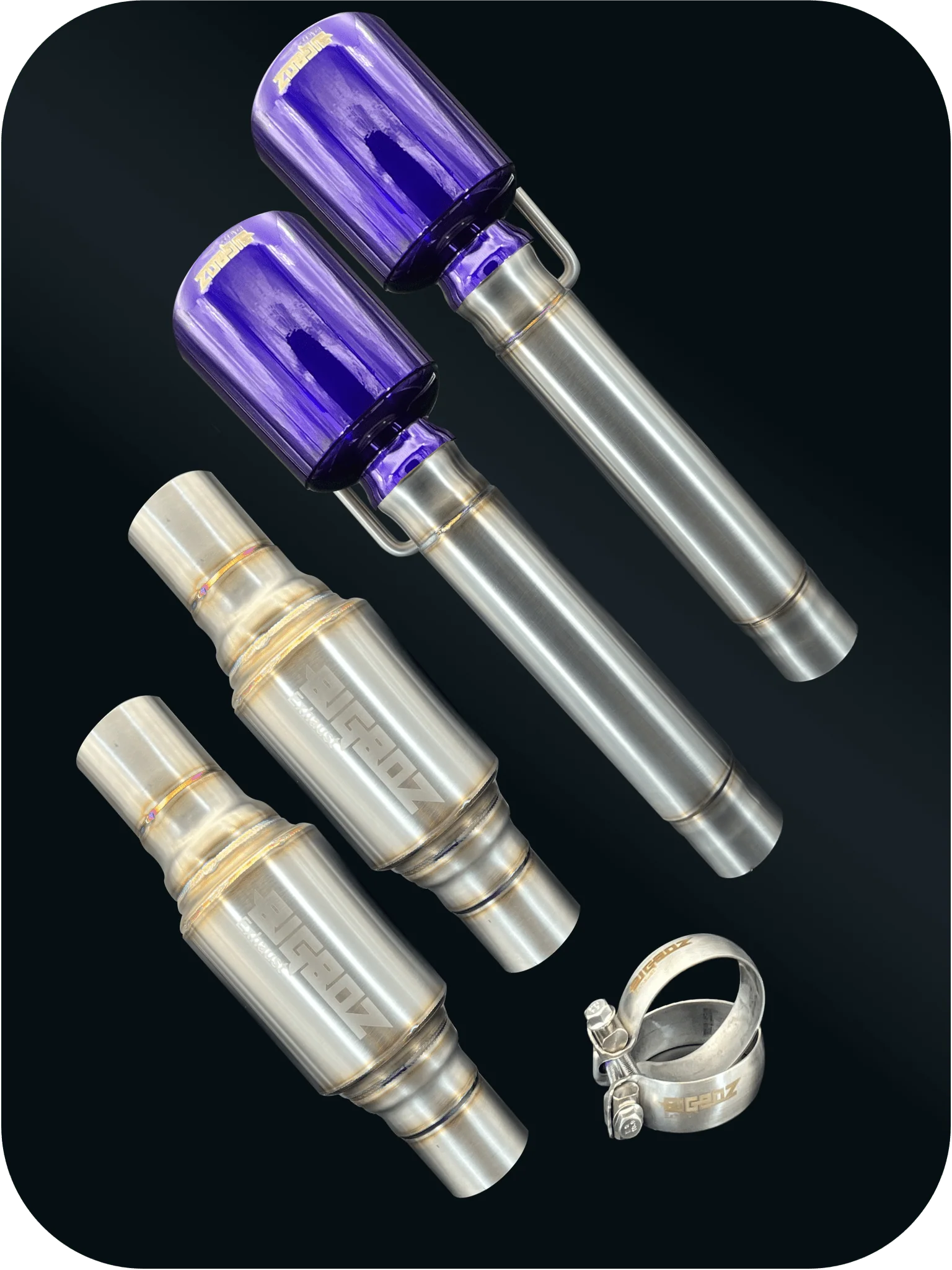 DeepRev Axleback Kit ( Brushed Satin Finish Mufflers) for 2015-2023 V8 Dodge Charger - Image 9