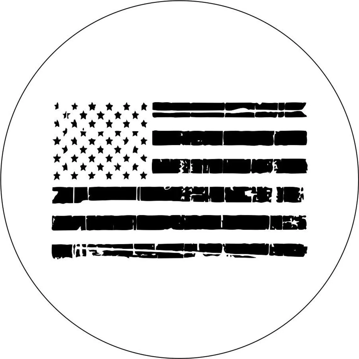 Distressed American Flag Spare Tire Cover - Customize Any Color - Image 3