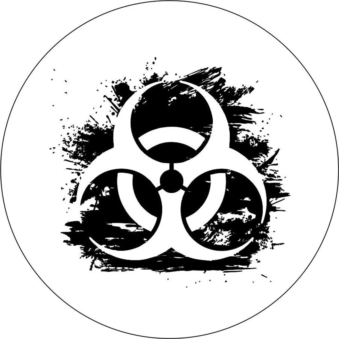 Distressed Biohazard Symbol Spare Tire Cover - Image 3