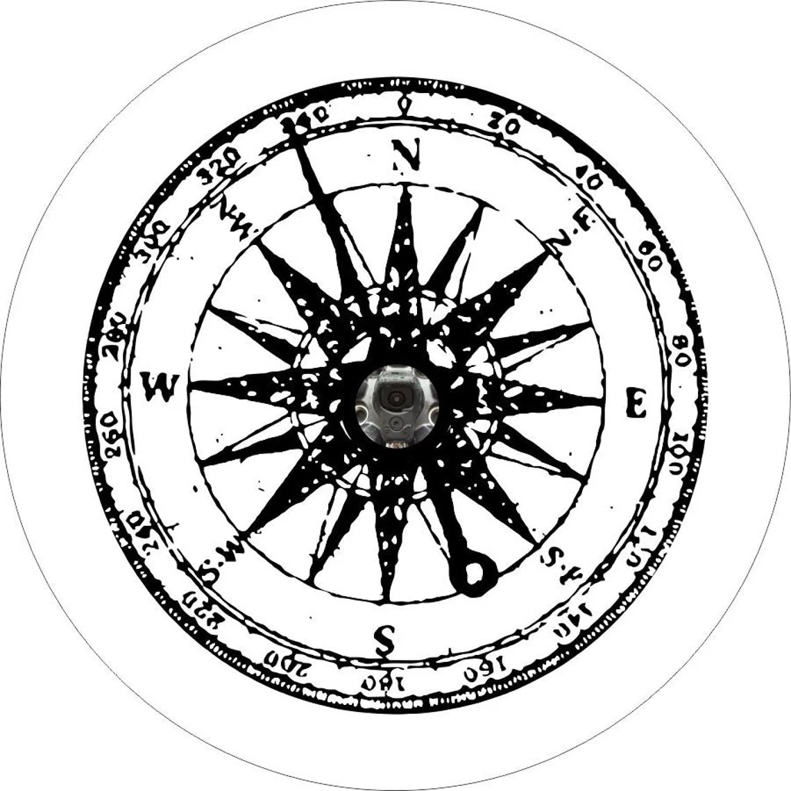 Distressed Detailed Compass Spare Tire Cover - Image 4