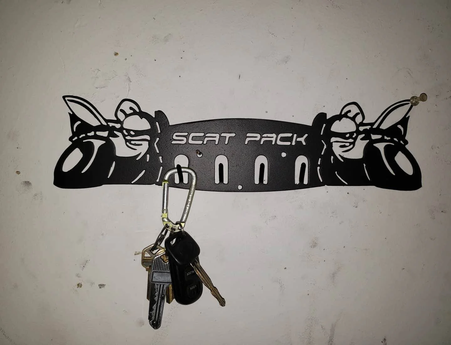 Dodge 30" SRT Scat Pack Towel, Coat, and Hat Rack – Steel Wall Organizer - Image 4