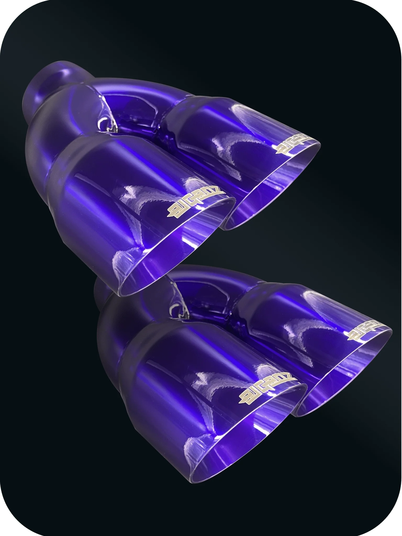 DODGE CHALLENGER 4" OUTLET QUAD TIPS SET CANDY PURPLE