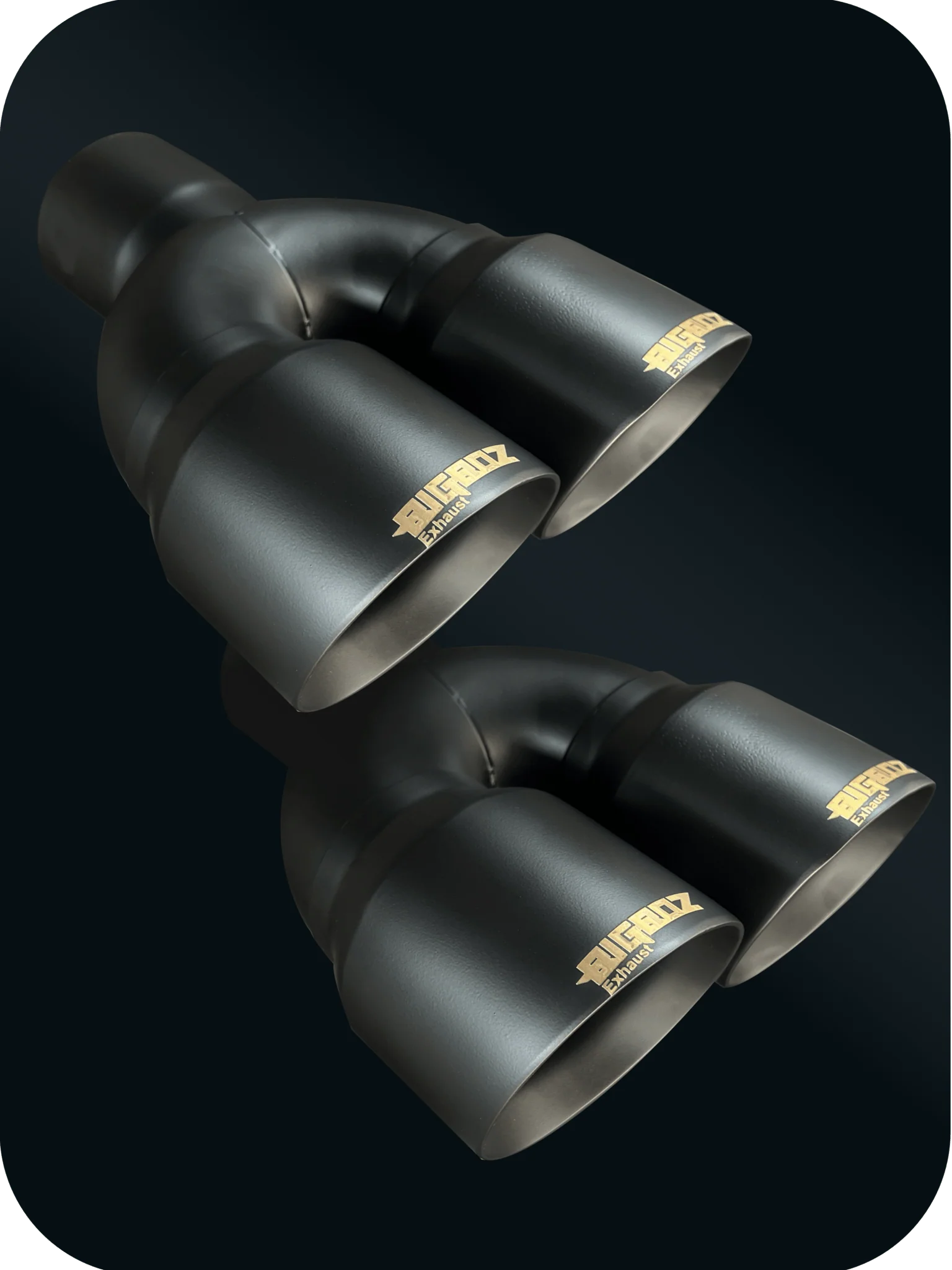 DODGE CHALLENGER 4" OUTLET QUAD TIPS SET CERAKOTE FLAT BLACK