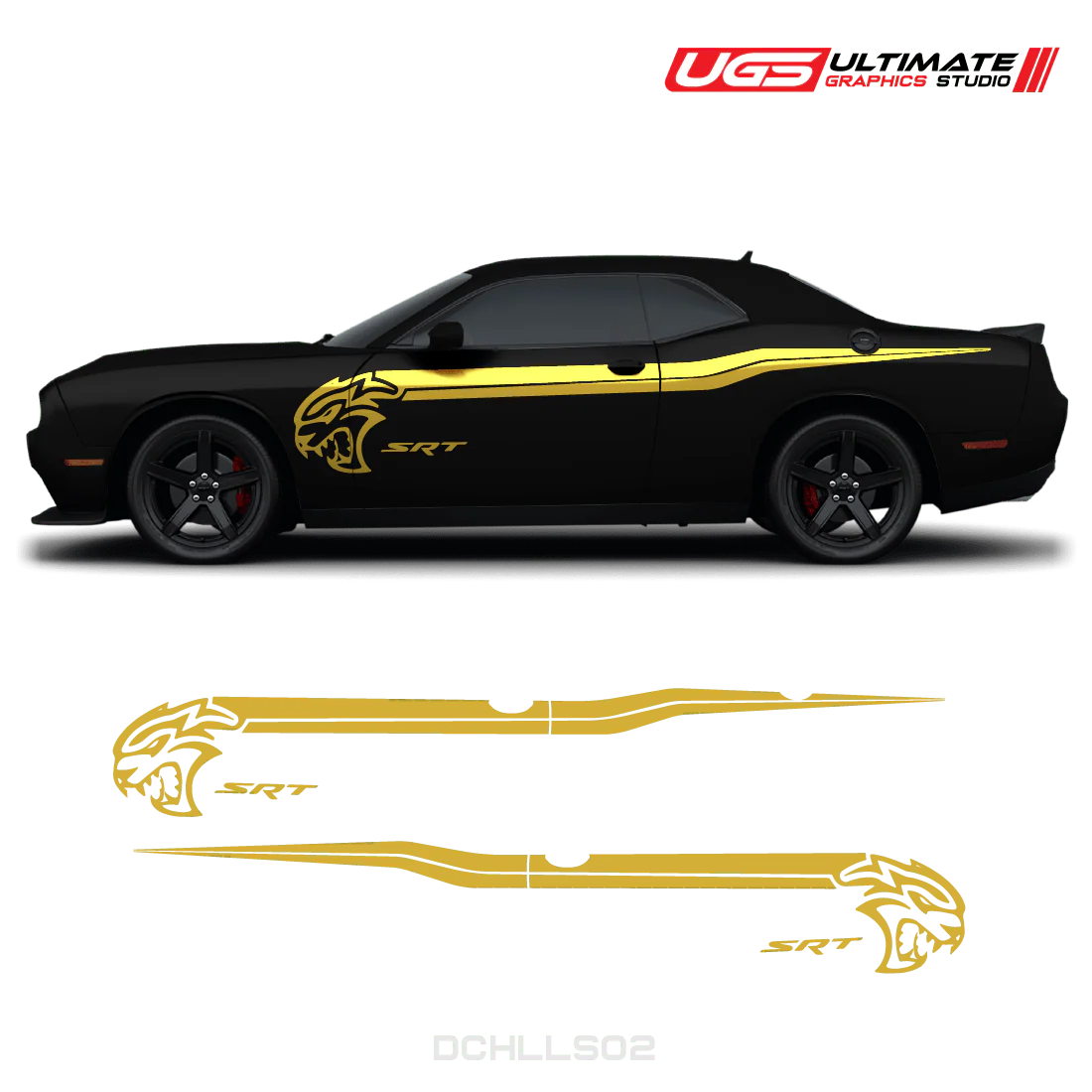 Dodge Challenger Hellcat SRT Side Graphics 2 Colors - Image 3