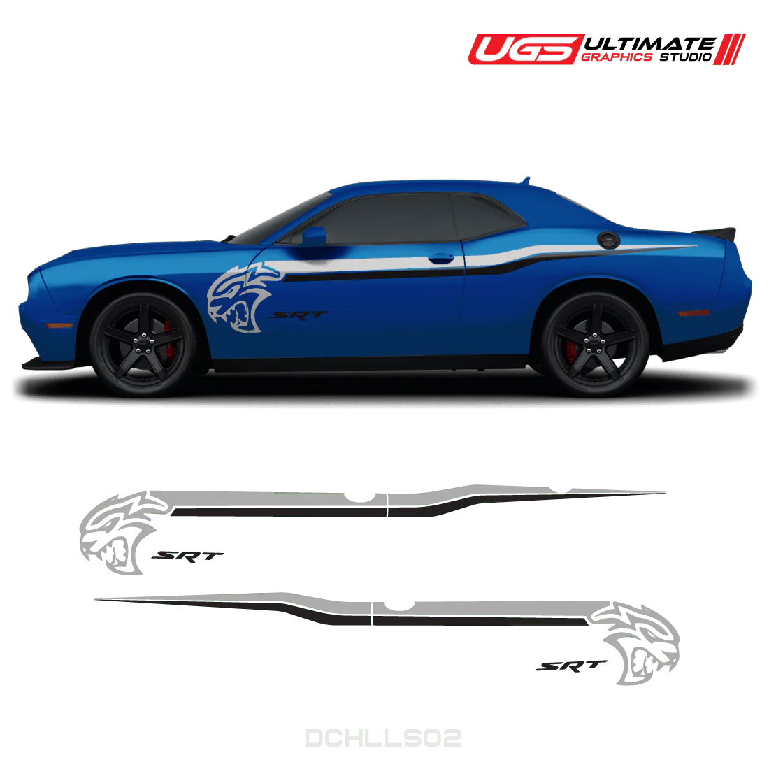 Dodge Challenger Hellcat SRT Side Graphics 2 Colors - Image 4