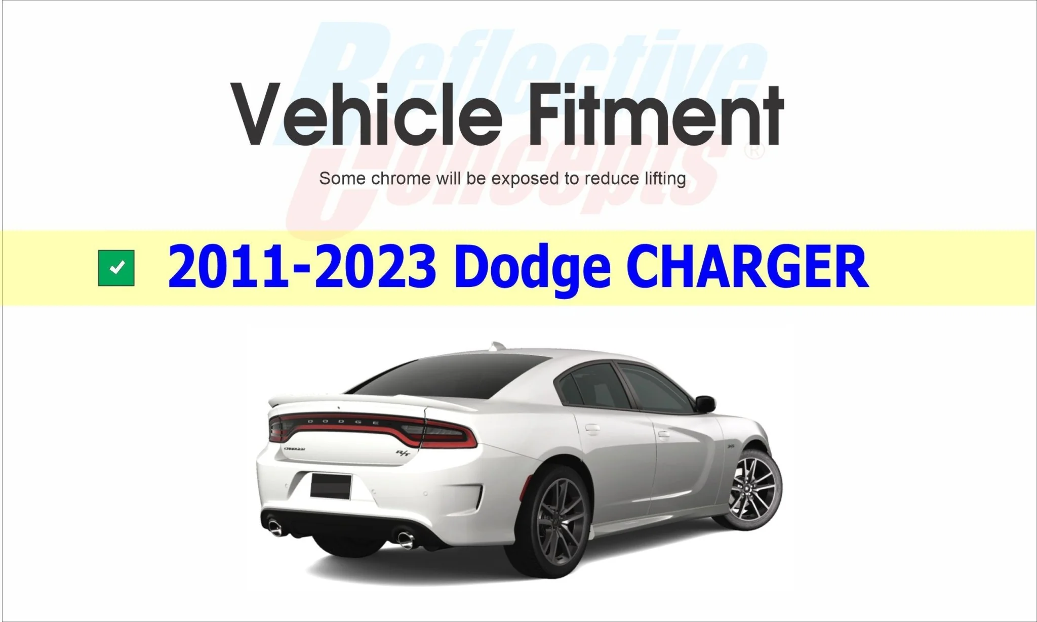 DODGE Trunk Lettering Emblem Overlay Decal - 2011-2023 Charger - Image 3