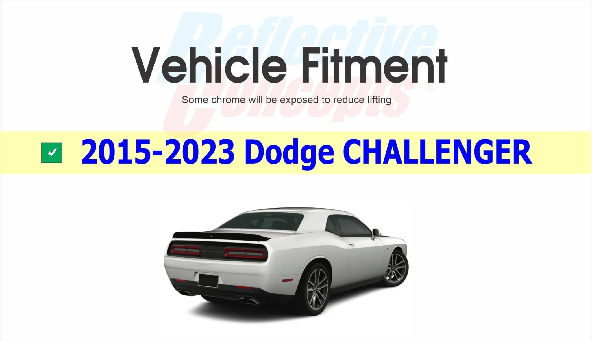 DODGE Trunk Lettering Emblem Overlay Decal - 2015-2023 Challenger - Image 3