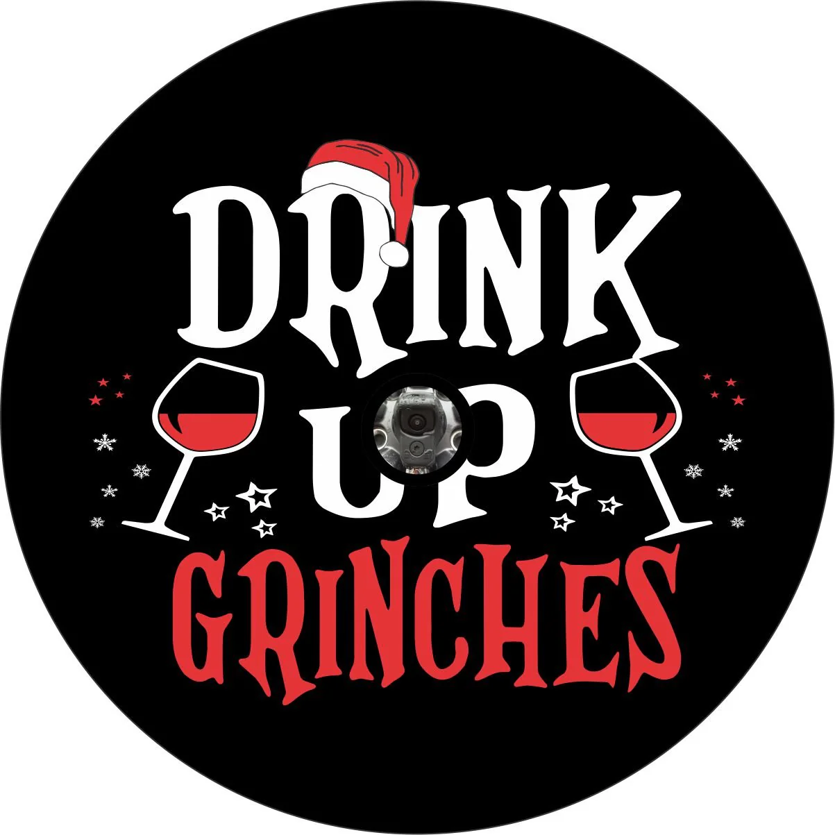 Drink Up Grinches - Christmas Holiday Funny Spare Tire Cover Design - Image 2