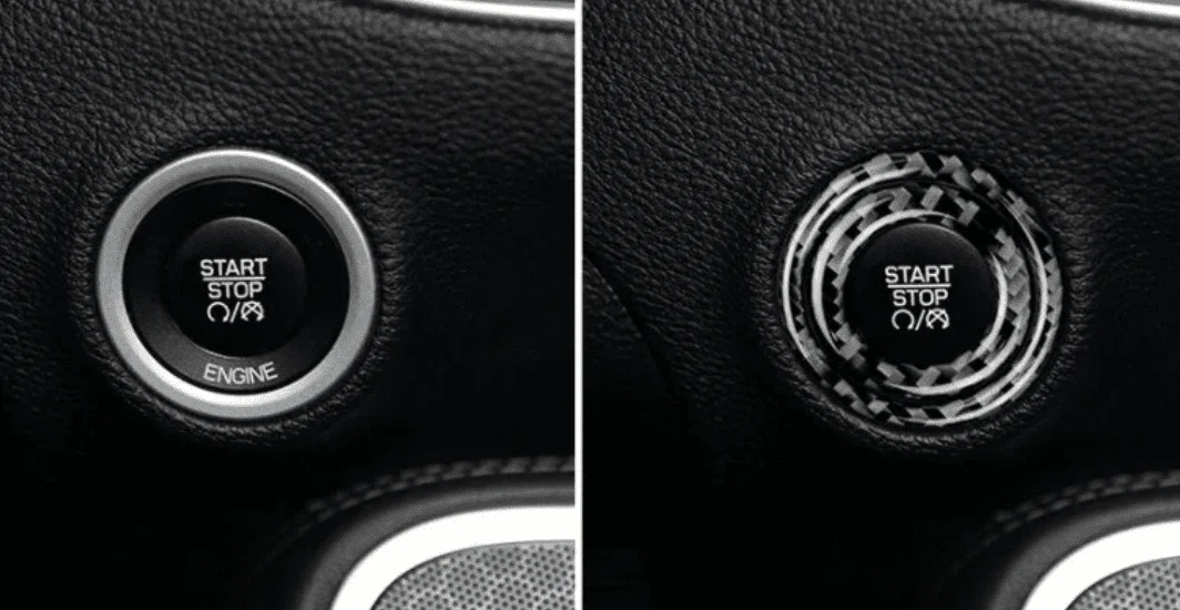 DynaCarbon Carbon Fiber Car Engine Start Stop Button Cover 2015-2023 Challenger - Image 3