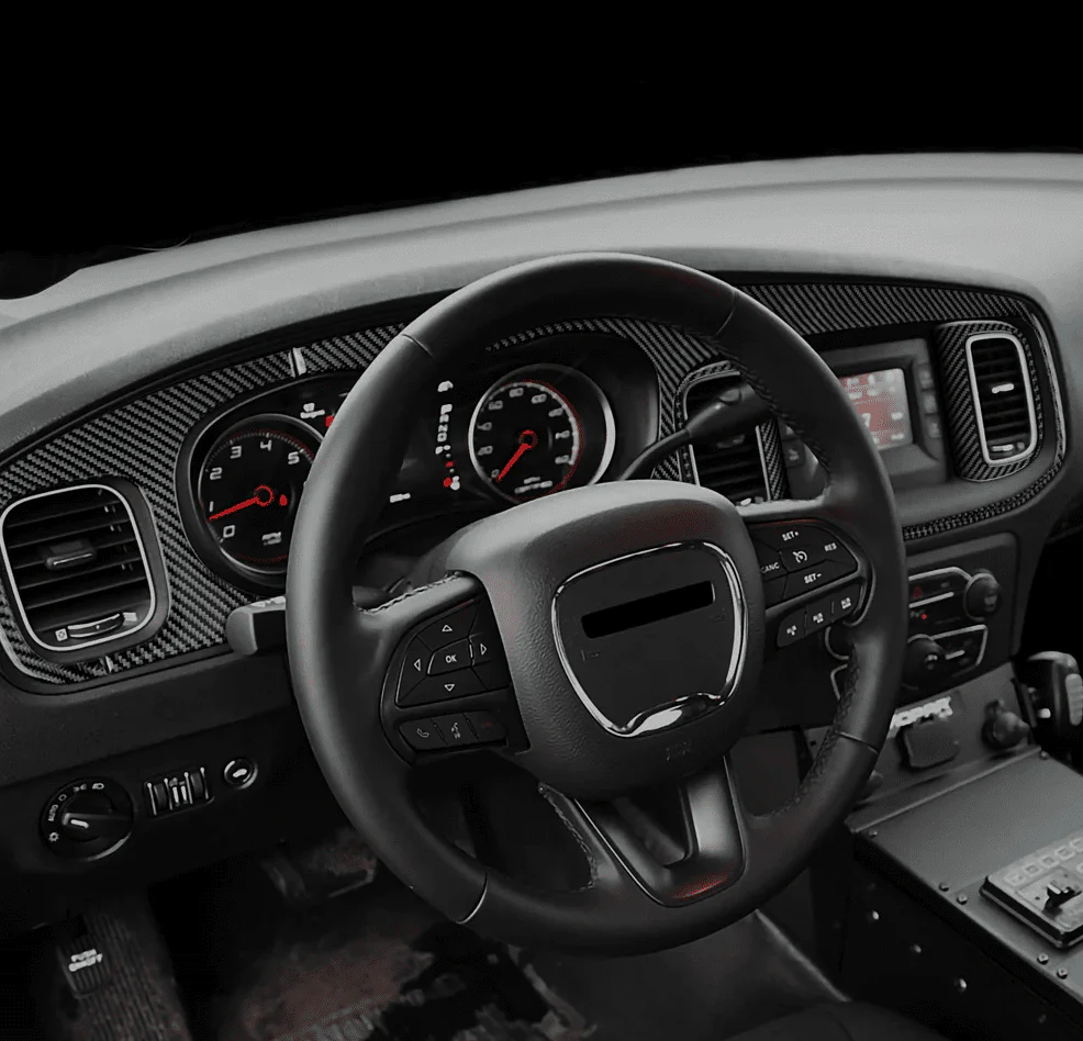 DynaCarbon Carbon Fiber Full Dashboard Kit 2015-2023 Charger - Image 3
