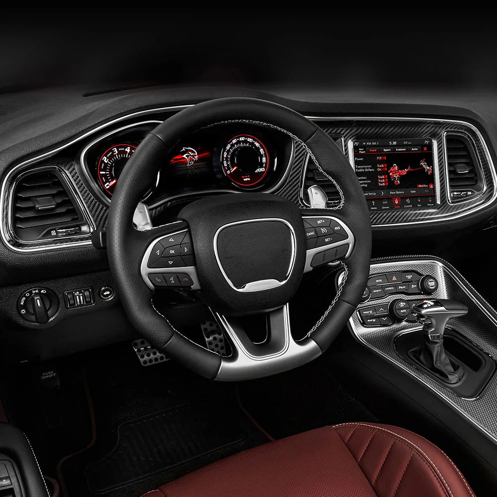 DynaCarbon Hard Carbon Fiber Full Coverage Dashboard Kit 2015-2023 Challenger