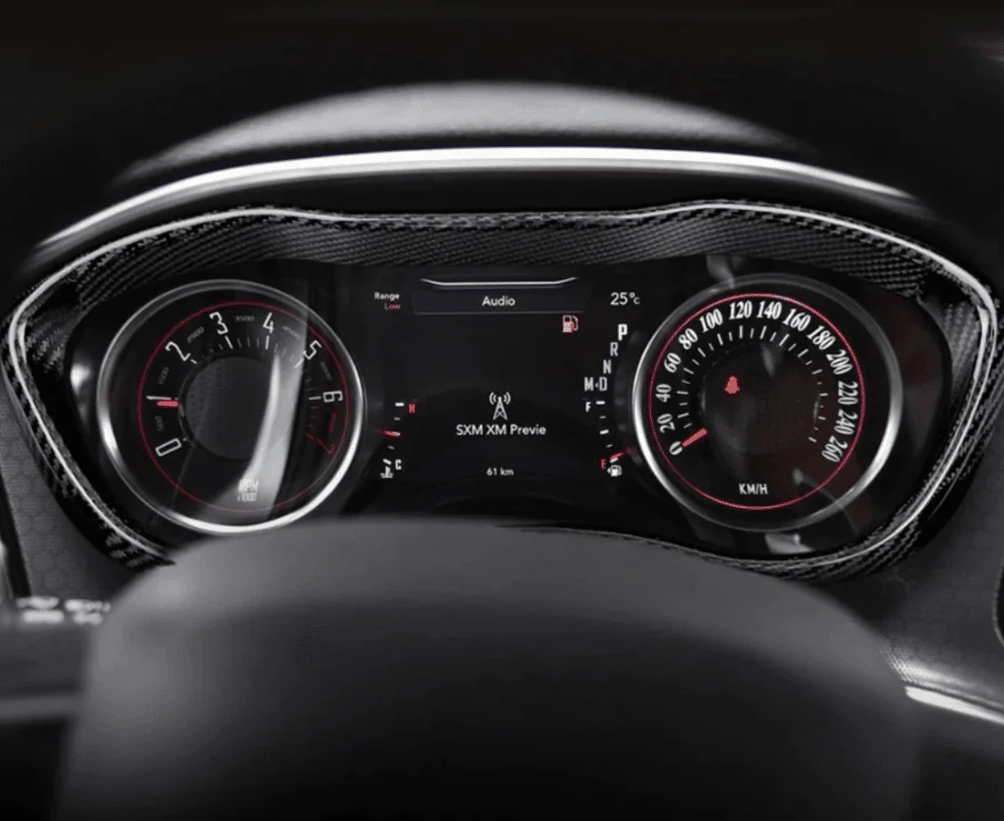 DynaCarbon Hard Carbon Fiber Speedometer Insert 2015-2023 Challenger
