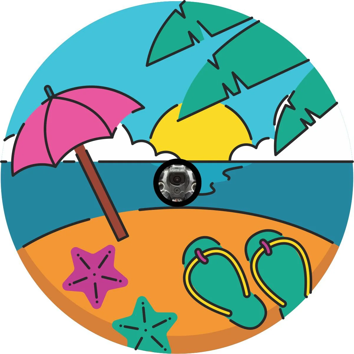 Flip Flops on the Beach Spare Tire Cover for Jeep, Bronco, RV, Camper, & More - Image 2