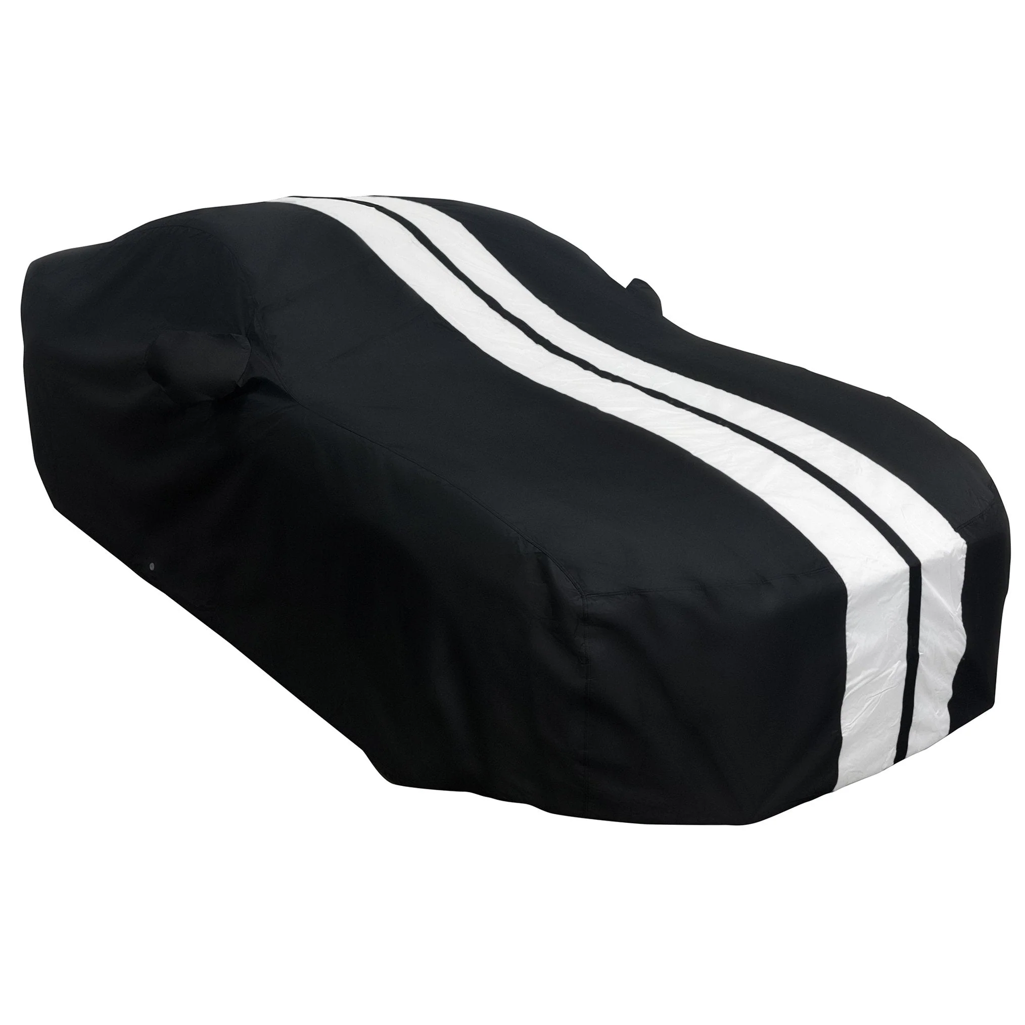 Ford Mustang Ultraguard Plus Car Cover - 300D Indoor/Outdoor Protection - Black with Gray Stripes - Image 2