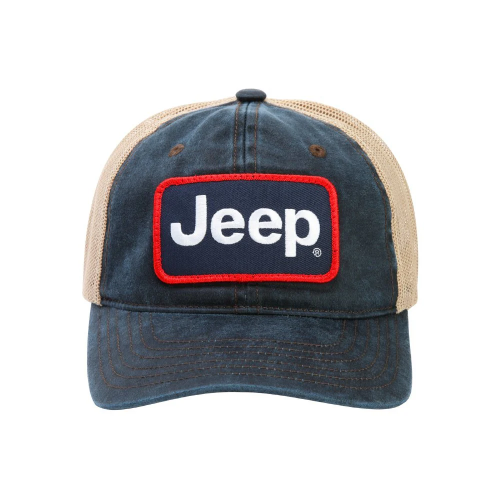 Hat - Jeep Coated Chino Twill Patch - Navy/Khaki - Image 2