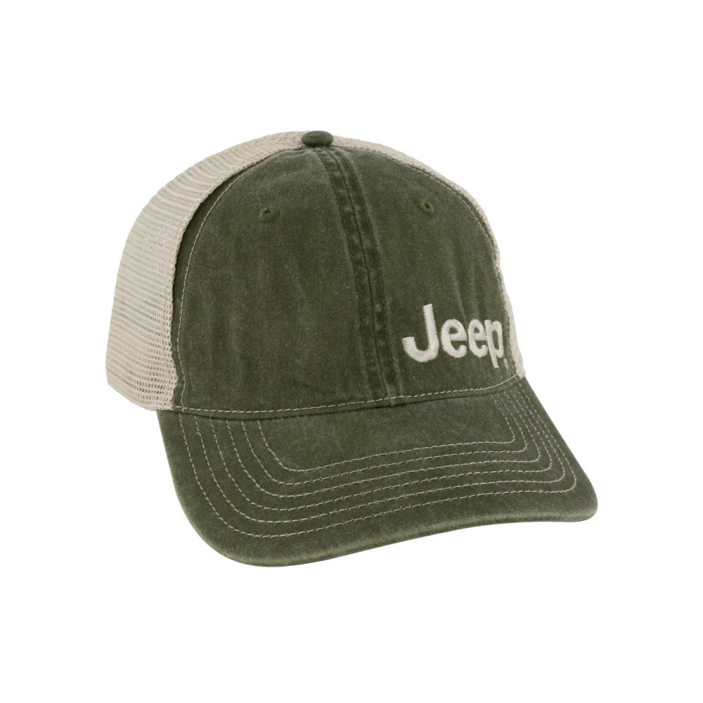 Hat - Jeep Garment Washed Trucker - Drab Green - Image 2