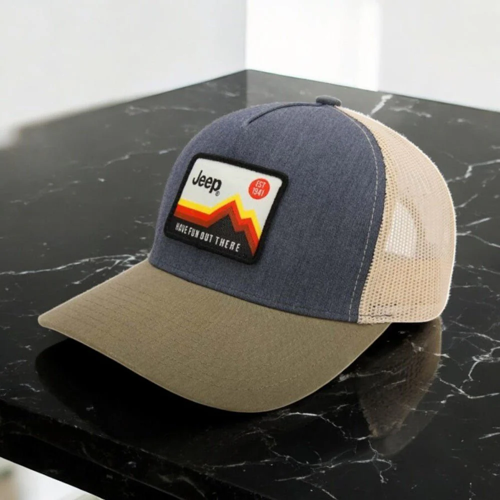 Hat - Jeep Have Fun Out There Trucker Patch Hat - Charcoal/Olive/Khaki - Image 2