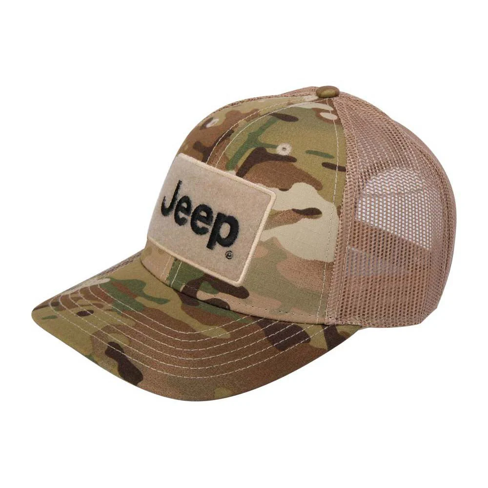 Hat - Jeep Text Logo Camo Pattern Hook and Loop Tactical Snapback - Image 2