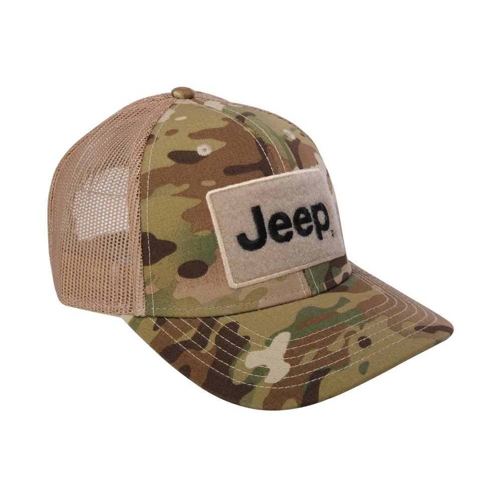 Hat - Jeep Text Logo Camo Pattern Hook and Loop Tactical Snapback - Image 3