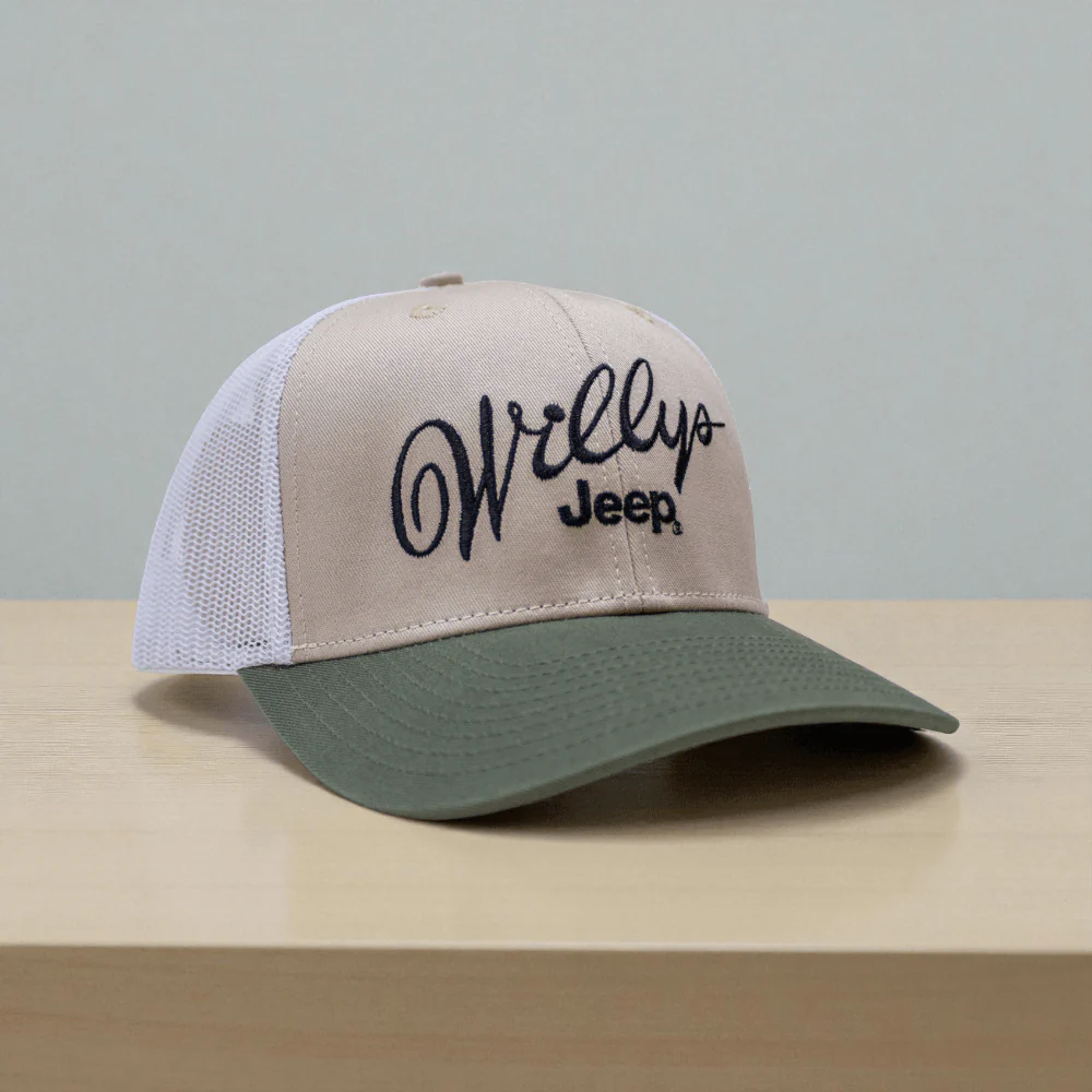 Hat - Jeep Willys Script - Olive/Khaki/White - Image 4