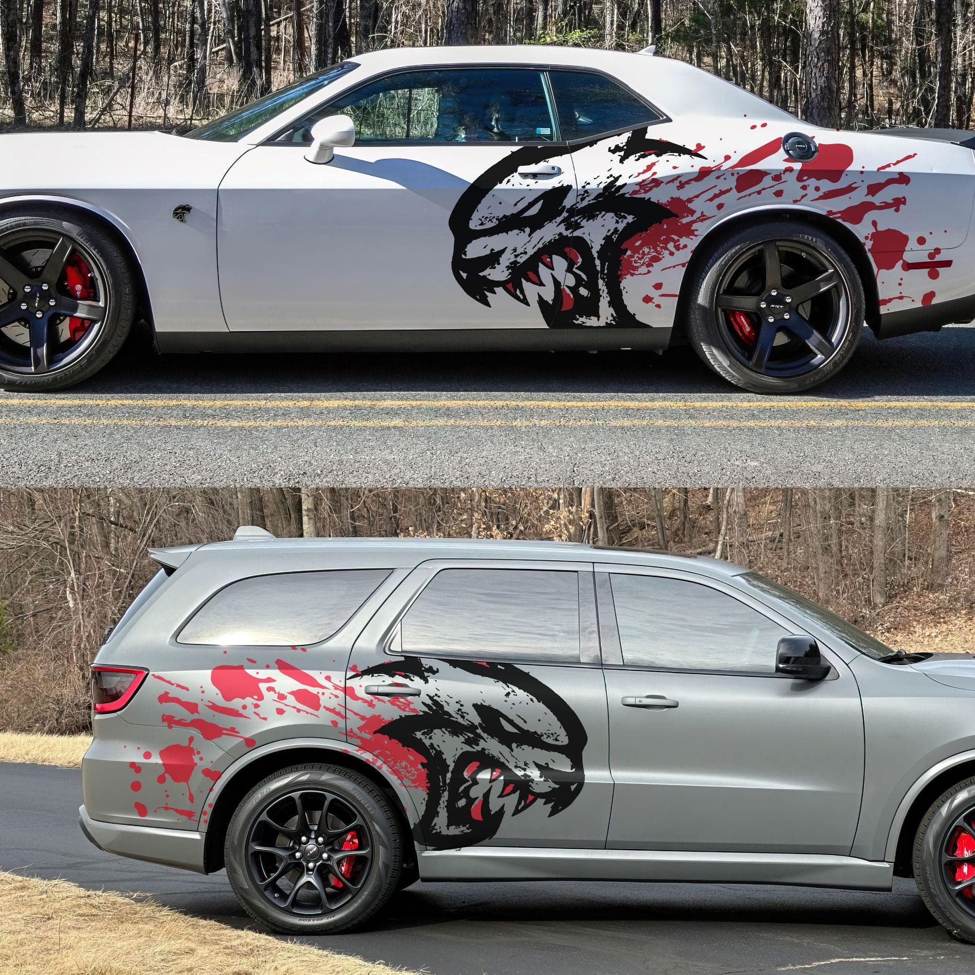 Hellcat Decal Sticker for Challenger, Charger, Durango SRT. Blood Splatter Car Decal. #6993 - Image 16
