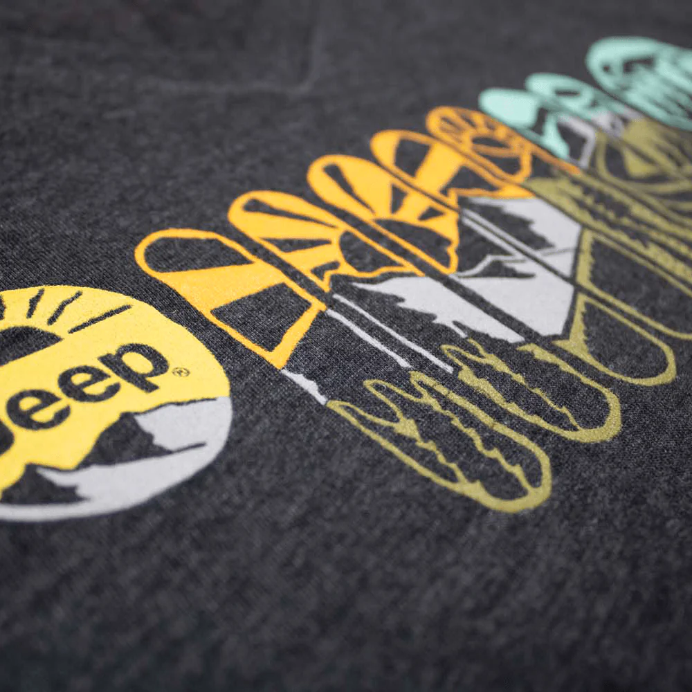 Ladies V-Neck Jeep® Atomic Grille - Heather Black - Image 3