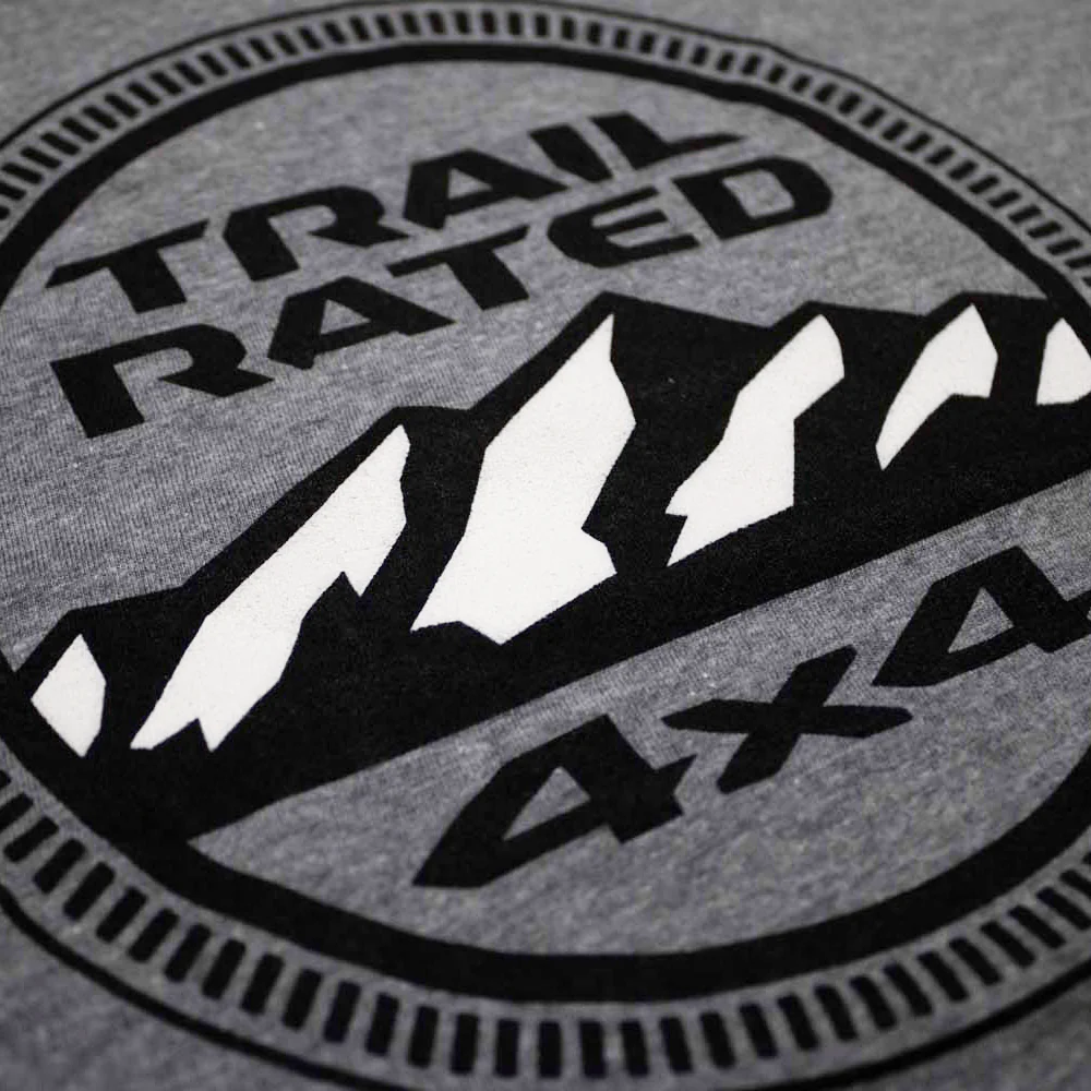 Ladies V-Neck - Jeep® Trail Rated - Heather Grey - Image 2