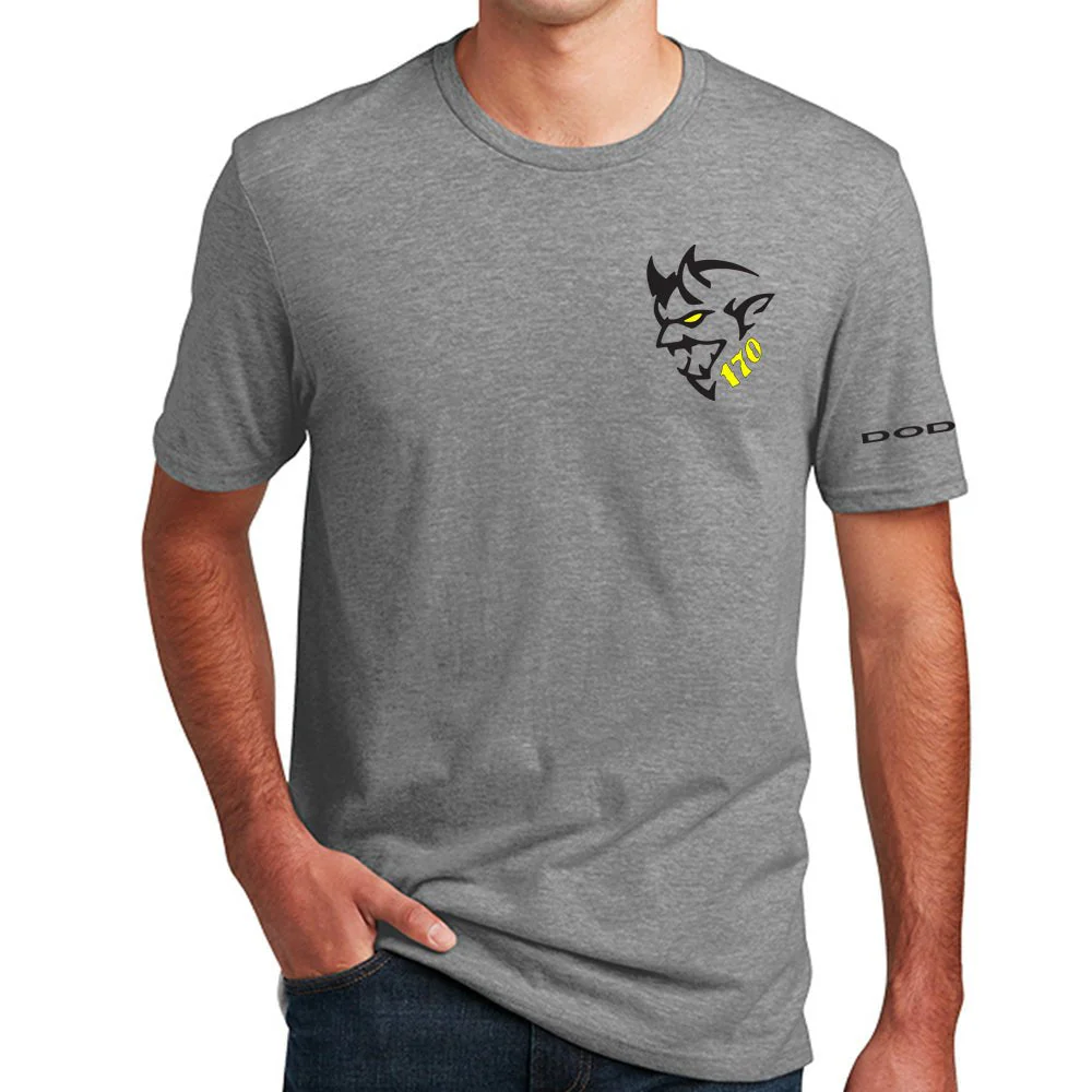 Mens T-shirt - Dodge Demon 170 Illustrated - Triblend Grey - Image 2