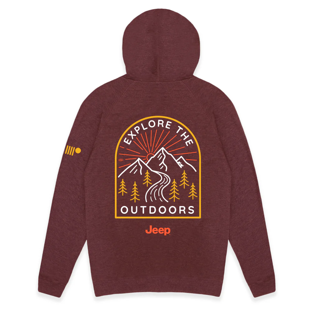 Mens Jeep® Explore the Outdoors Zip French Terry Hooded Sweatshirt - Image 2