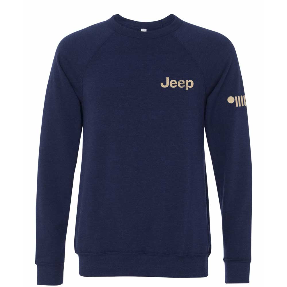 Mens Jeep® Freedom To Roam Crew Neck Sweatshirt - Heather Navy Blue - Image 2