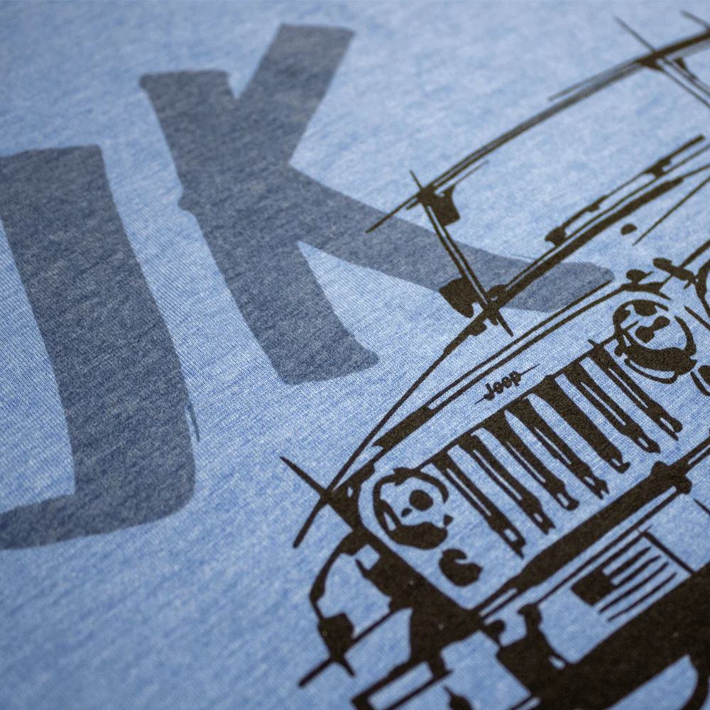 Mens T-Shirt Jeep® JK Wrangler - LDD Series - Triblend Lake Blue - Image 2