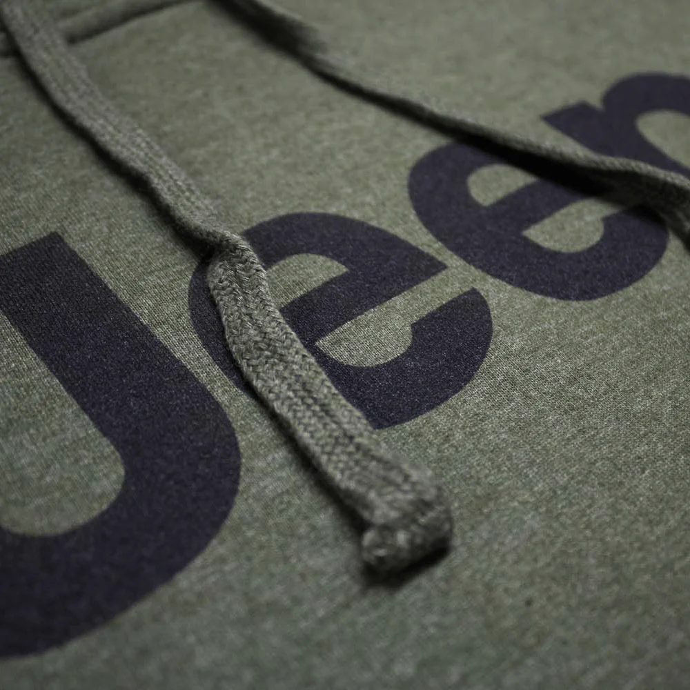 Mens Jeep® Text Hoodie - Heather Army Green - Image 2
