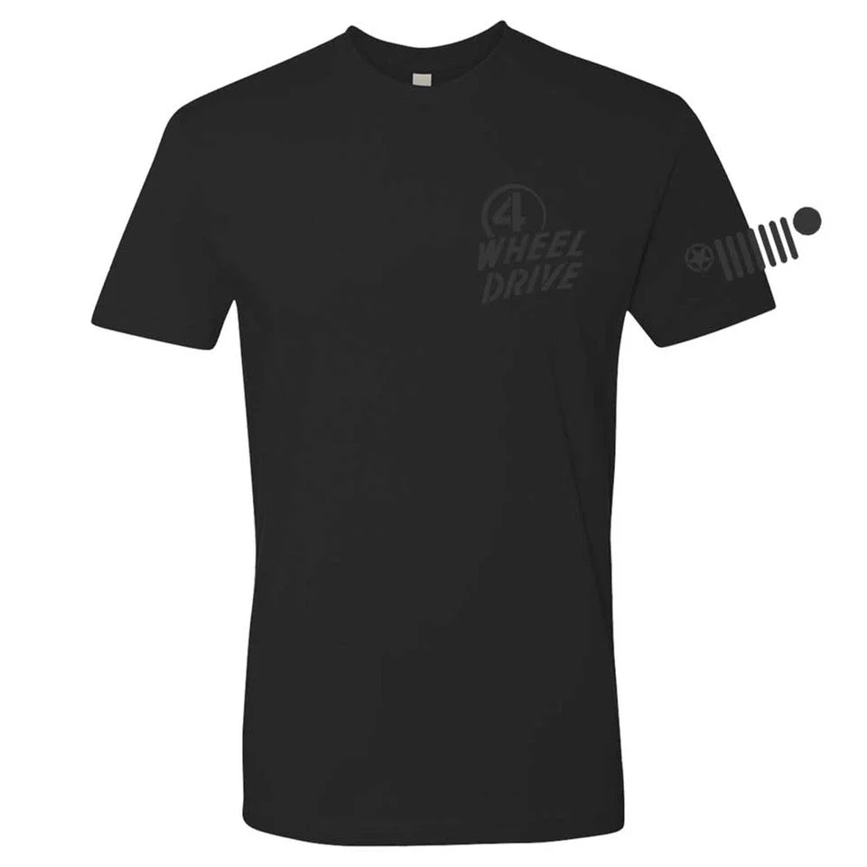 Mens T-Shirt Jeep® Willys 4WD - Black - Image 2