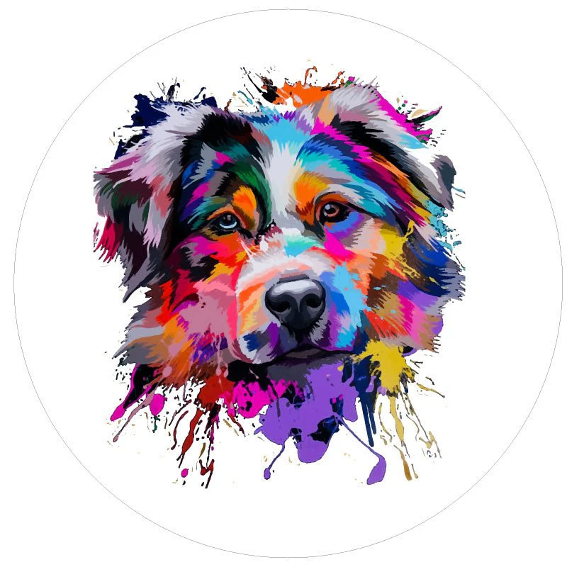 Mosaic Australian Shepherd Dog Spare Tire Cover - Image 3