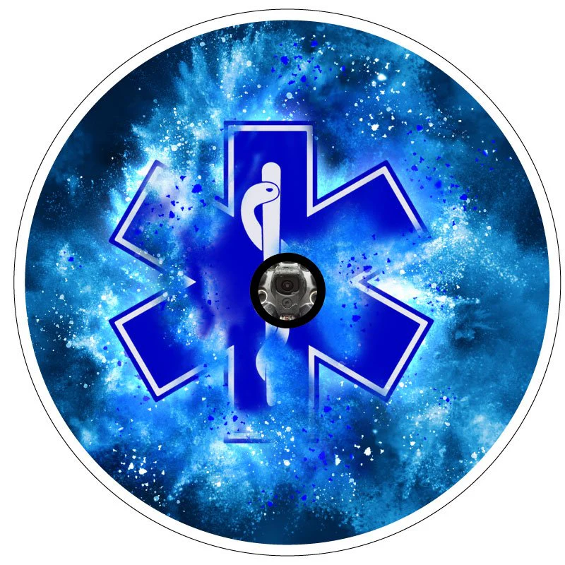 Paramedic Insignia - Blue Explosion Spare Tire Cover for Jeep, RV, camper, Bronco - Image 4