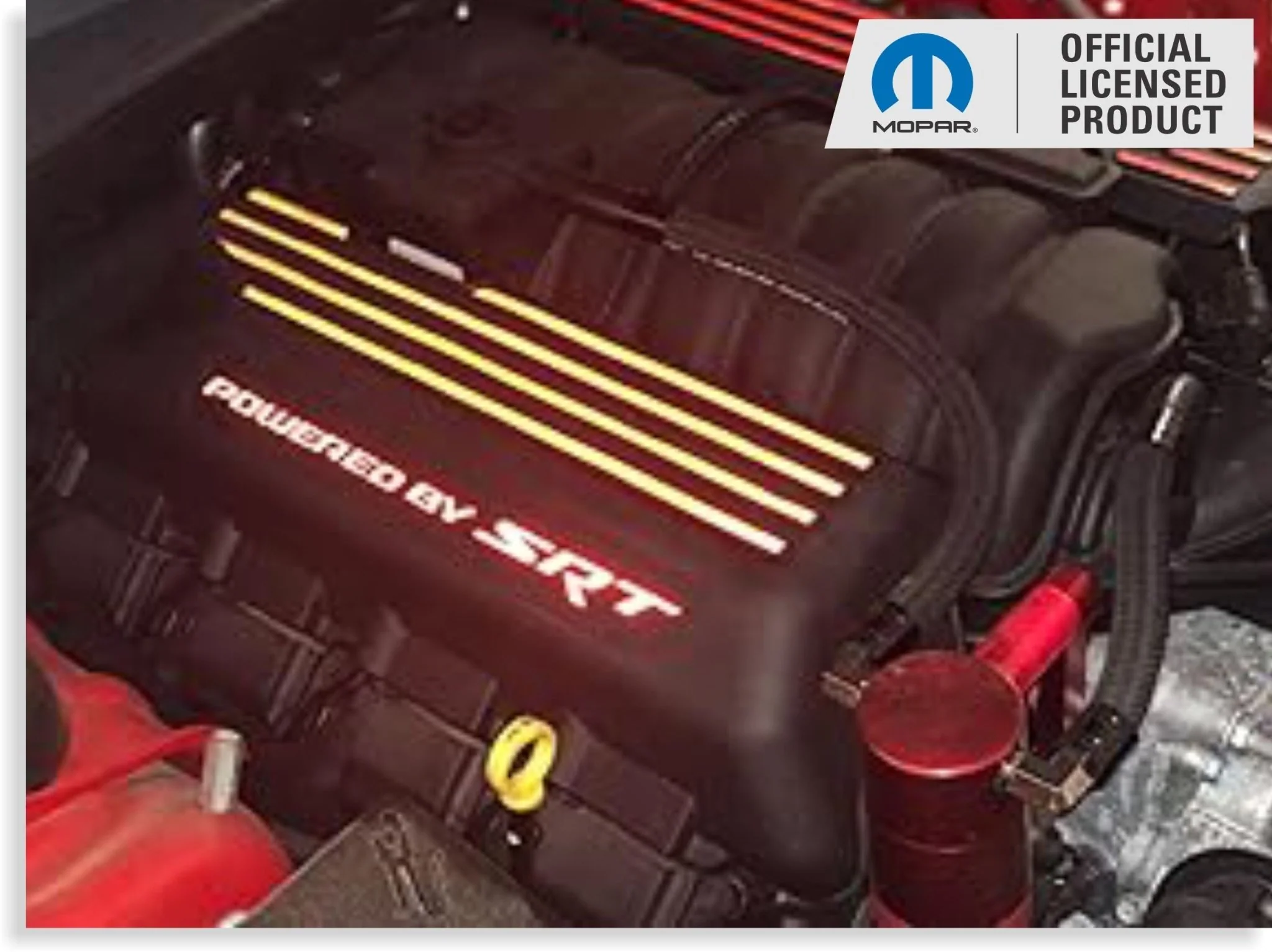 Powered by SRT Engine Cover Overlay Decals - 2015-2023 Charger Scat Pack - Image 8